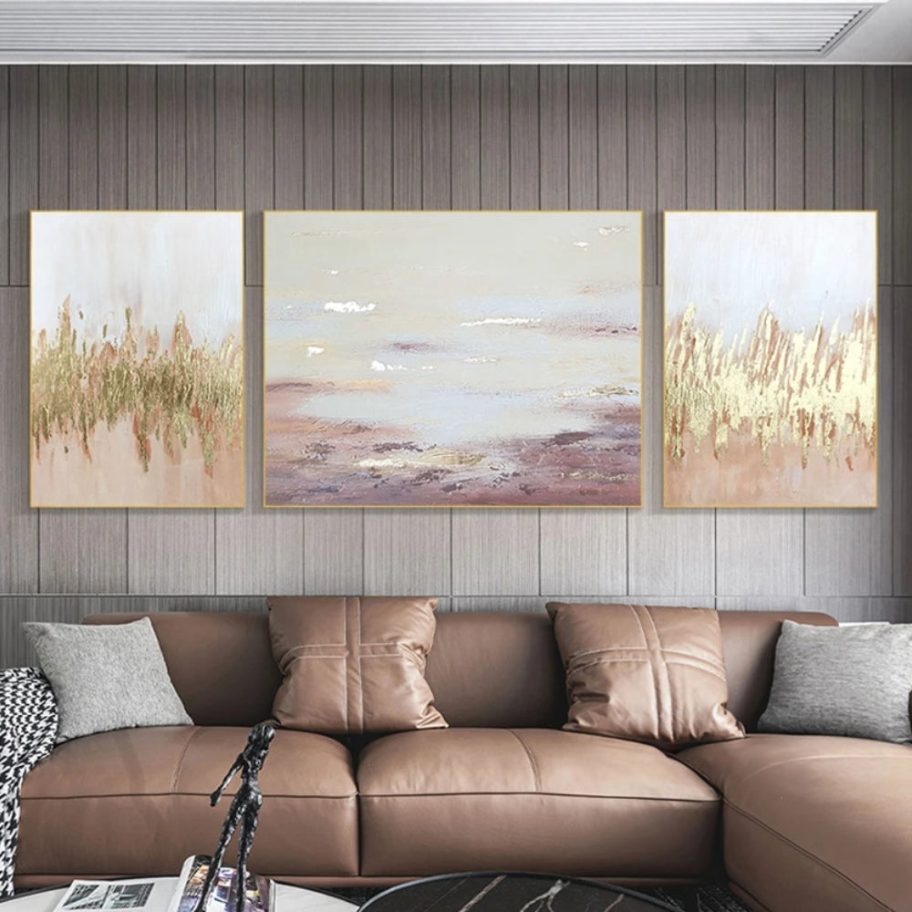 Grassland & Skyline Set of 3 Modern Abstract Living Room Painting