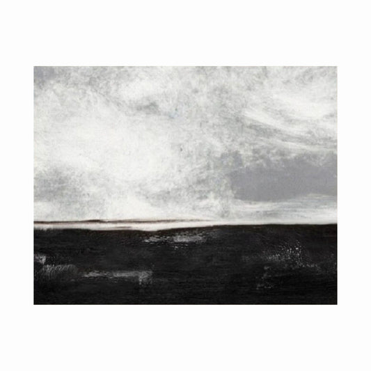 Black and white abstract art with textured patterns