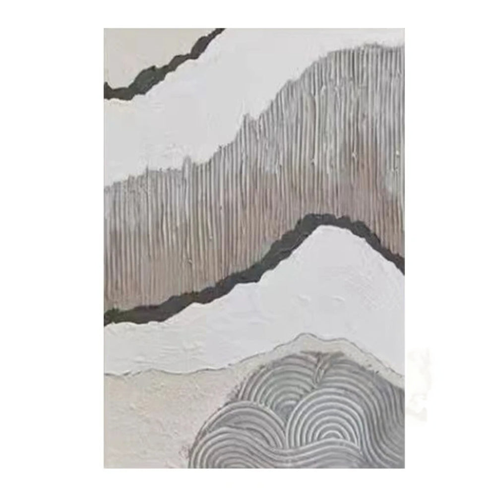 Grey wavy textured bands divided by dark lines across white, with concentric curved ridges near the lower edge.