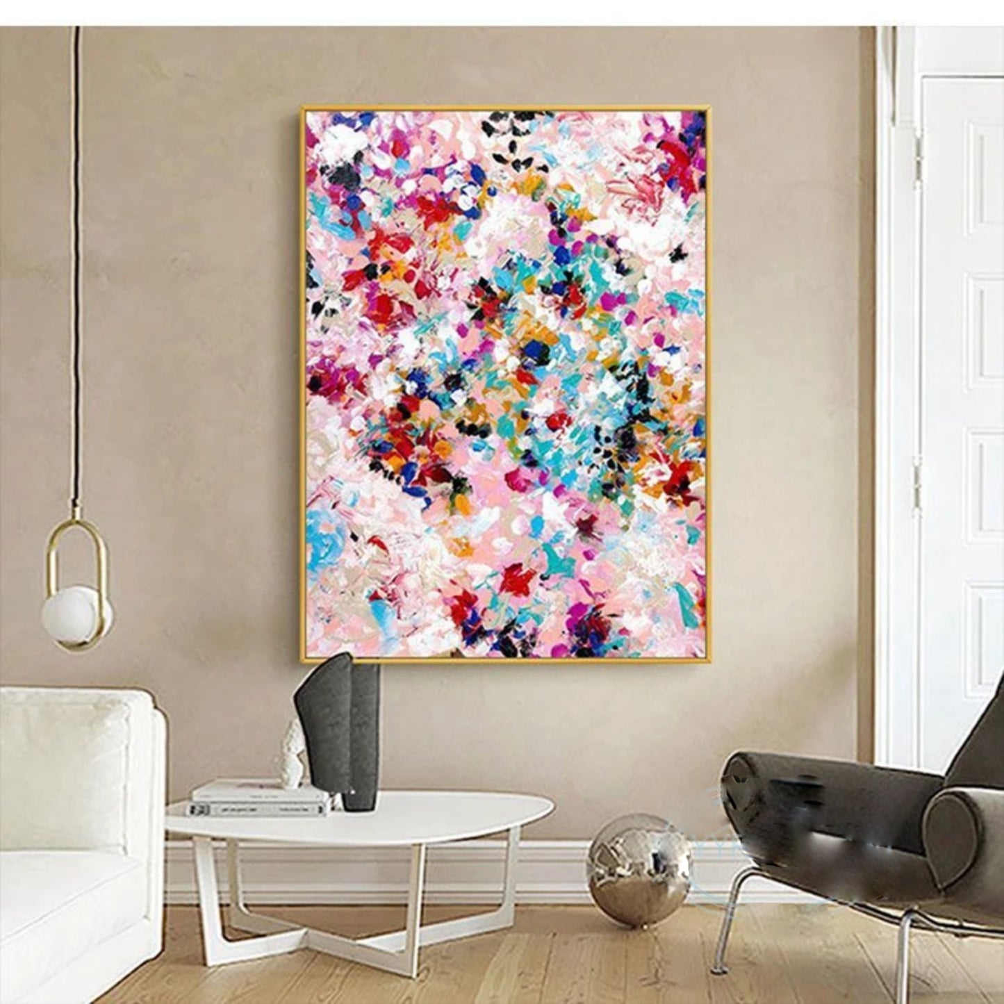 Handmade Floral Oil Painting Living Room Wall Art