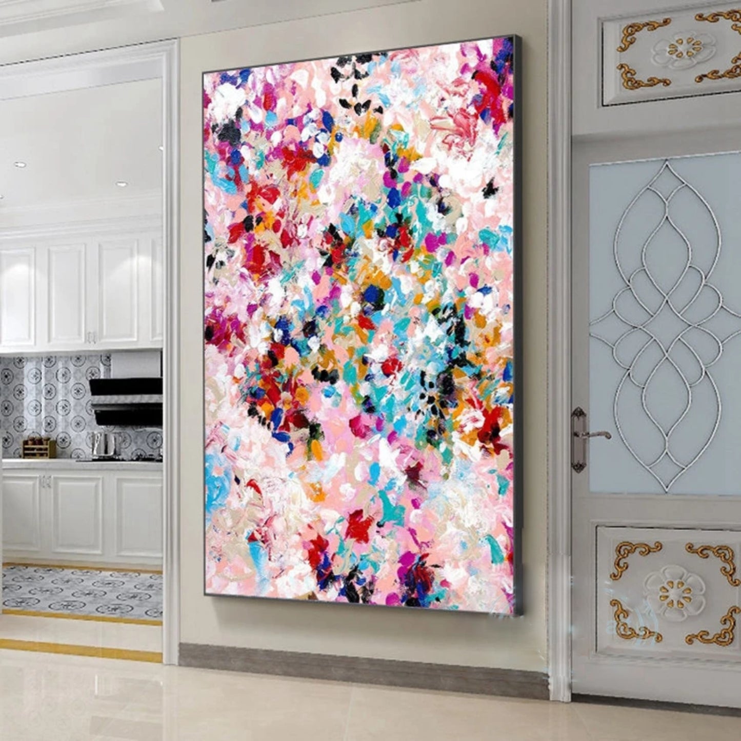 Handmade Floral Oil Painting Living Room Wall Art