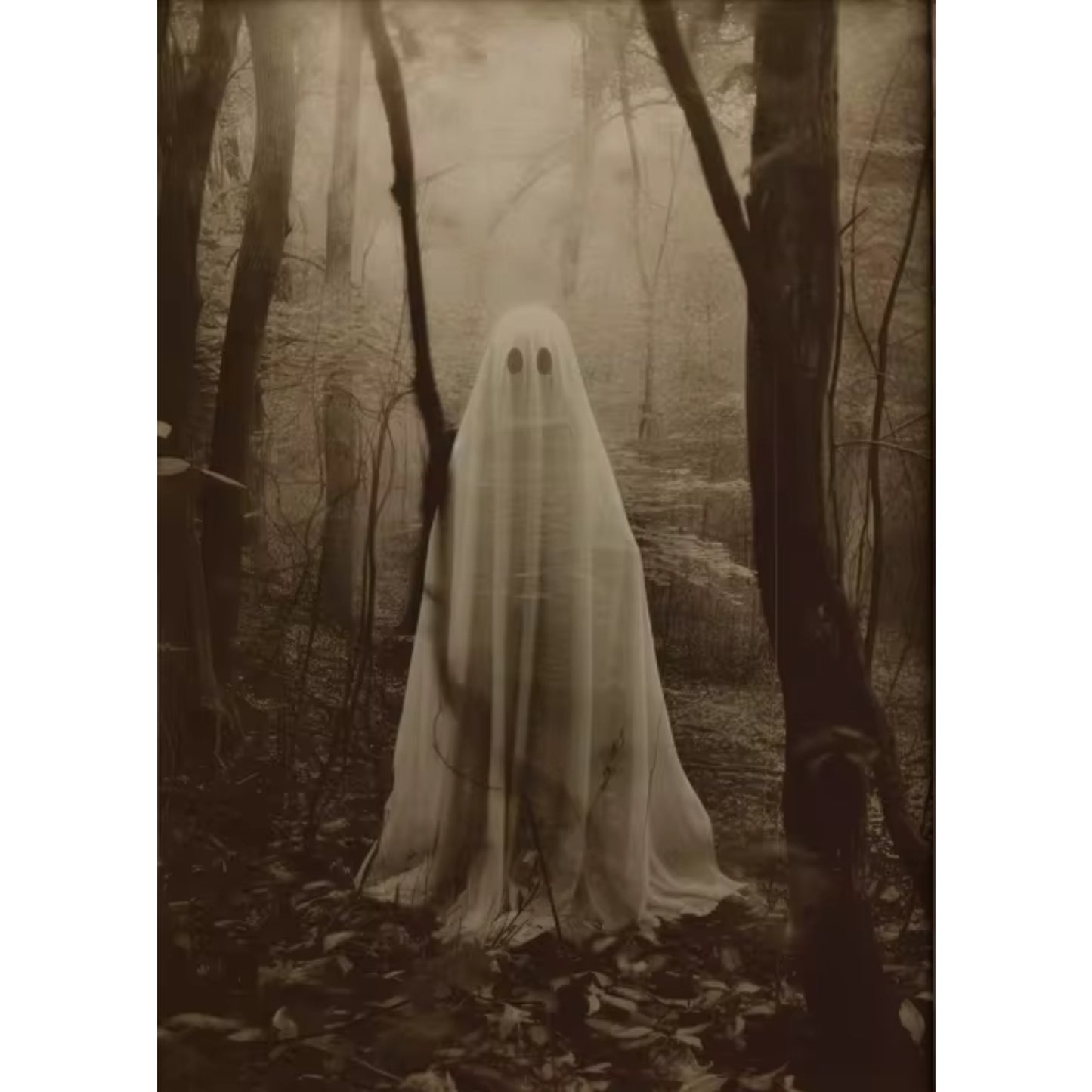 Haunting Forest Ghost Dark Academia Gothic Halloween Art