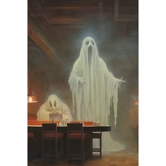 Haunting Ghosts at Diner Dark Academia Gothic Wall Art