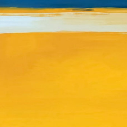 Hand-Painted Modern Abstract – Deep Blue & Golden Yellow