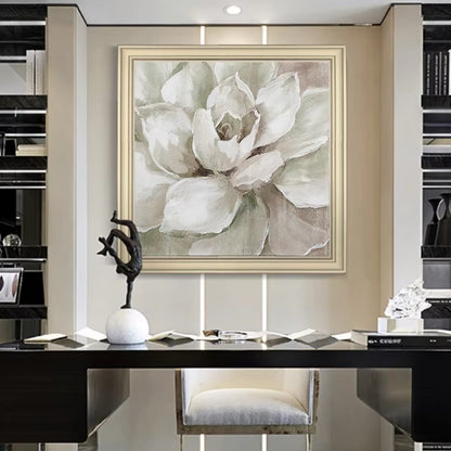 Nordic Floral Oil Painting Elegant Handmade Wall Art Décor
