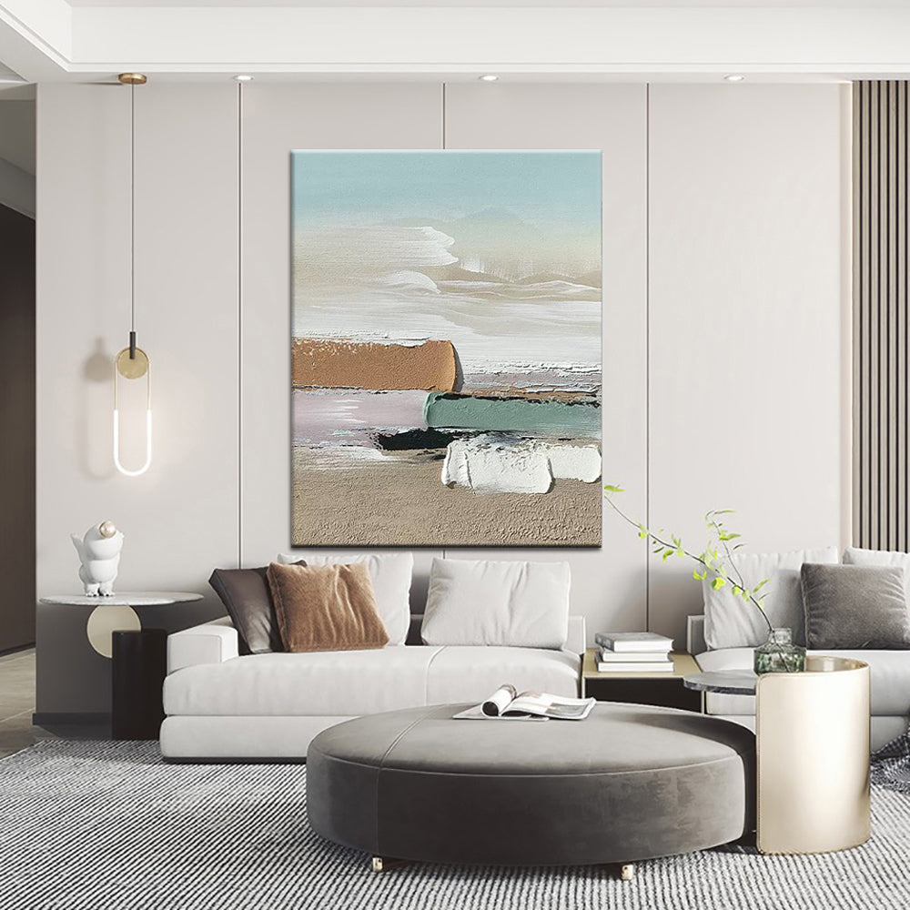 Textured Coastal Scene Soothing Abstract Art – My Modern Art