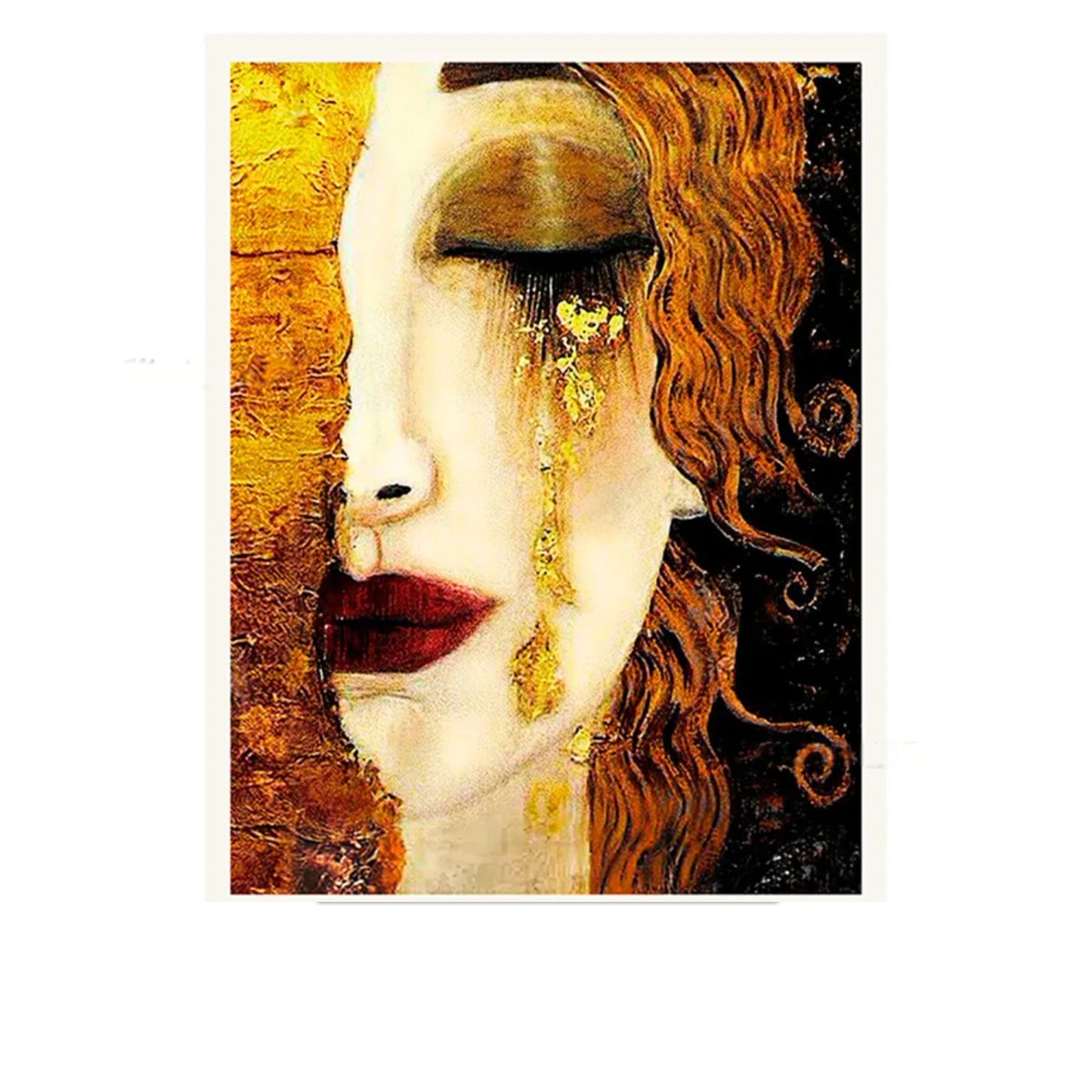 Golden Waves of Silent Sorrow Canvas Oil Painting