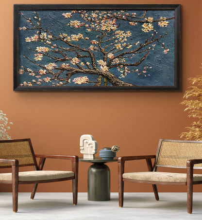 Impressionist Almond Blossom Tree Thick Textured Art