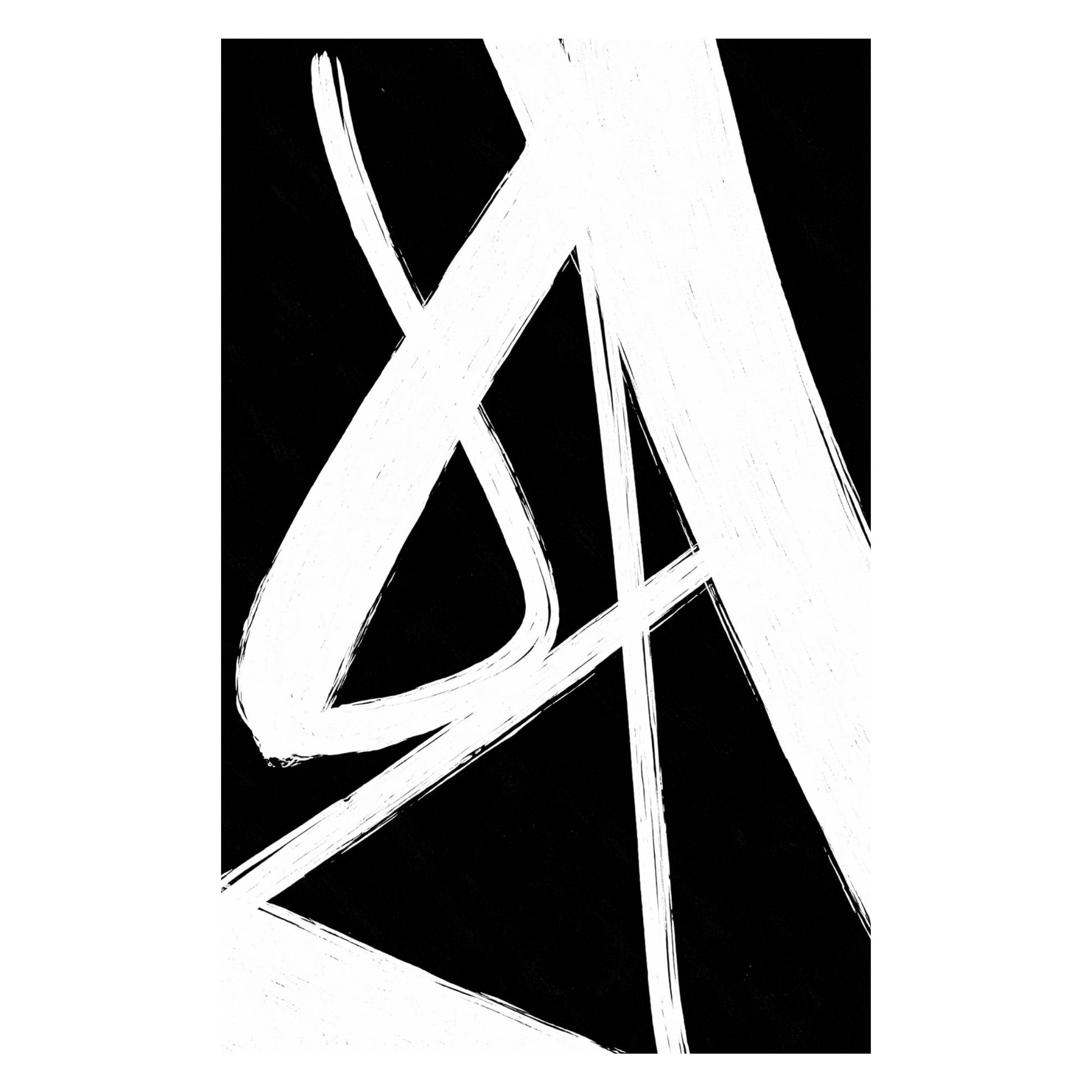Black and white abstract design with geometric shapes