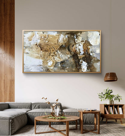 Modern abstract textured painting for living room decor