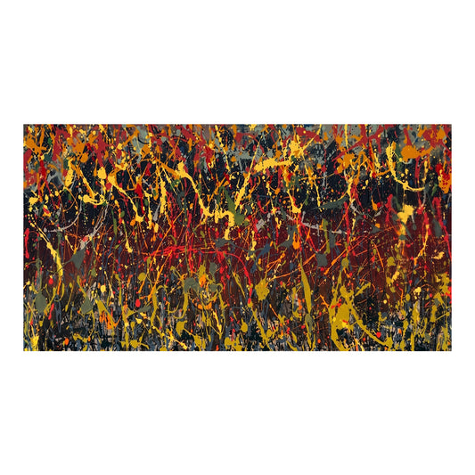 Large Pollock Inspired Abstract Drip Painting | Hand Painted Wall Art