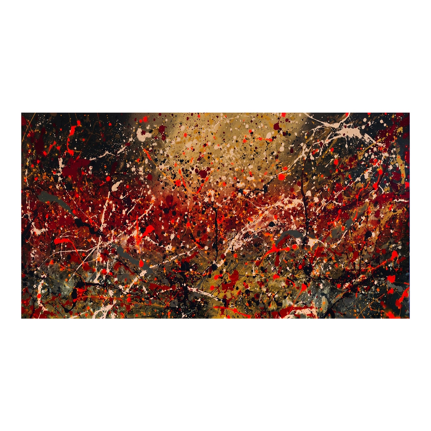 Large Pollock Inspired Earth Tone Abstract Painting | Hand Painted Wall Art