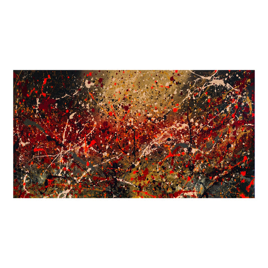 Large Pollock Inspired Earth Tone Abstract Painting | Hand Painted Wall Art