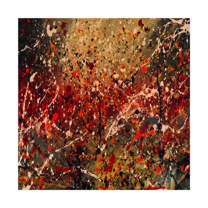 Large Pollock Inspired Earth Tone Abstract Painting | Hand Painted Wall Art