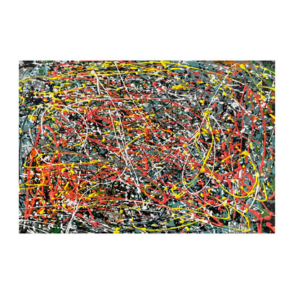 Large Pollock Inspired Urban Chaos Abstract Painting | Hand Painted Wall Art