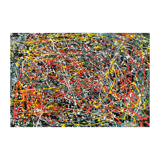Large Pollock Inspired Urban Chaos Abstract Painting | Hand Painted Wall Art