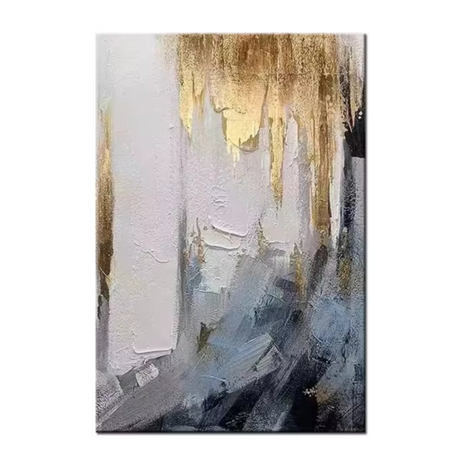 Large Abstract Gold Foil Oil Painting 3D Knife Wall Art