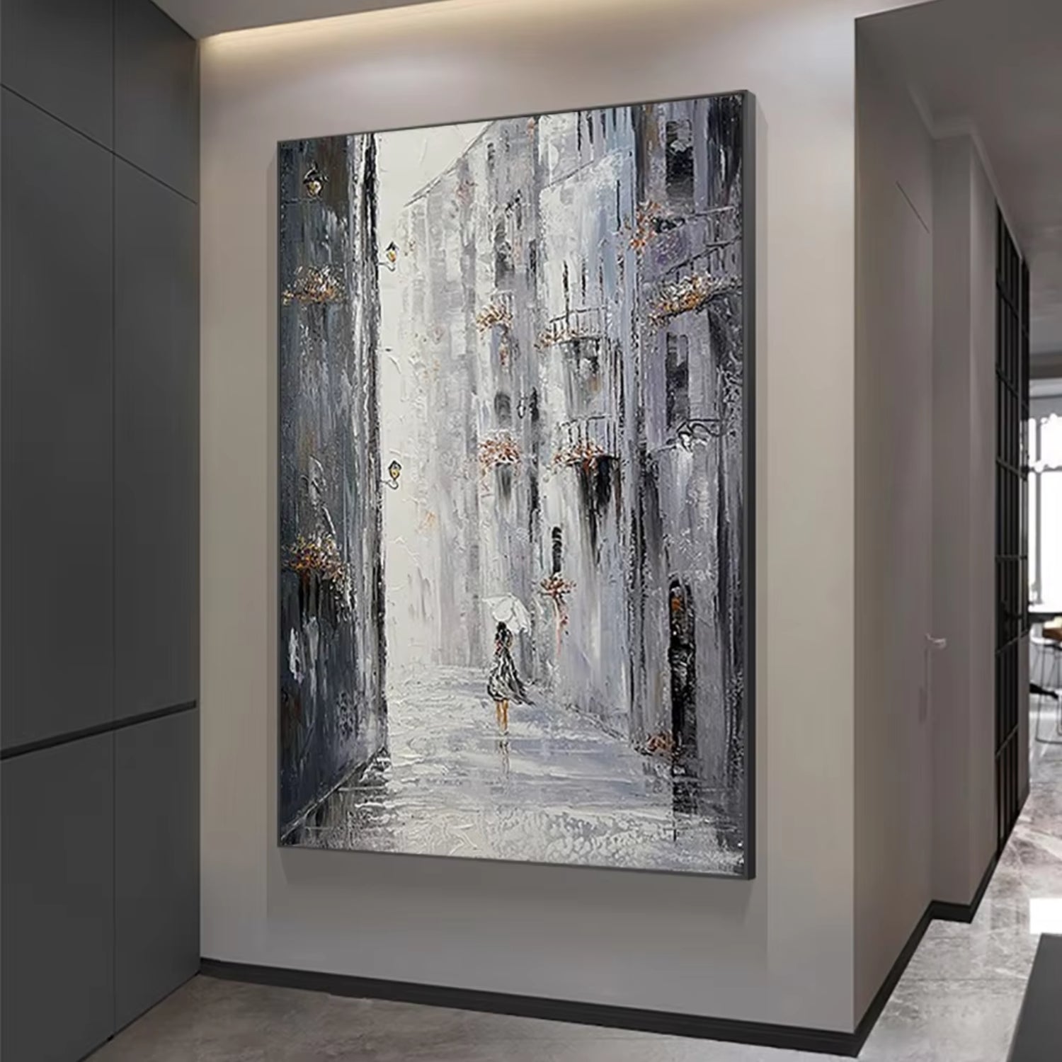 Large Abstract Landscape Textured Hand-Painted Wall Art