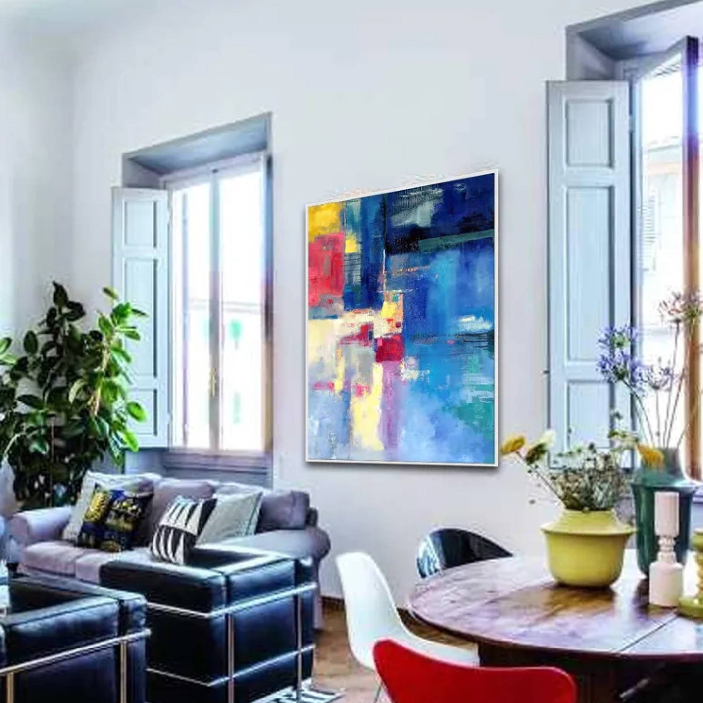 Large Abstract Vibrant Colour Minimalist Painting