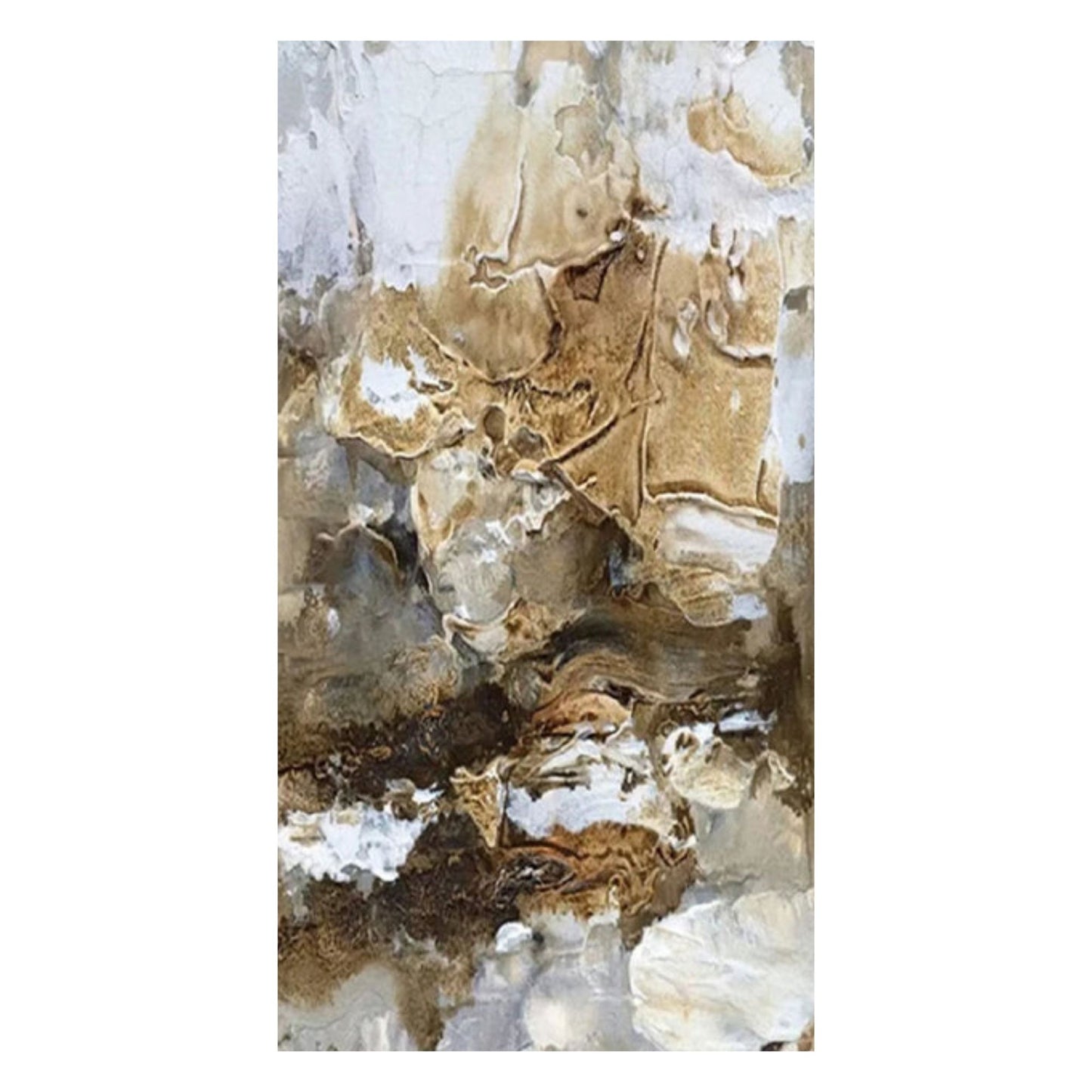 Large brown abstract textured wall art painting