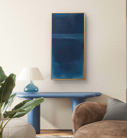Large Contemporary Dark Blue Abstract Painting