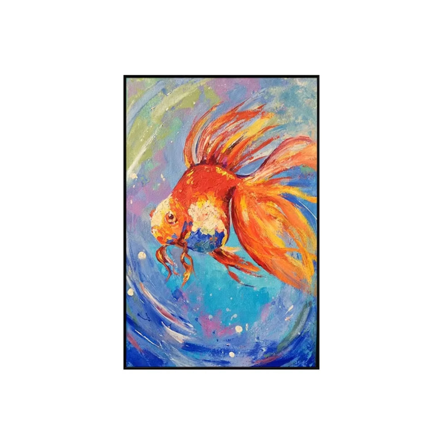 Large Goldfish Oil Painting Handmade Canvas Wall Art