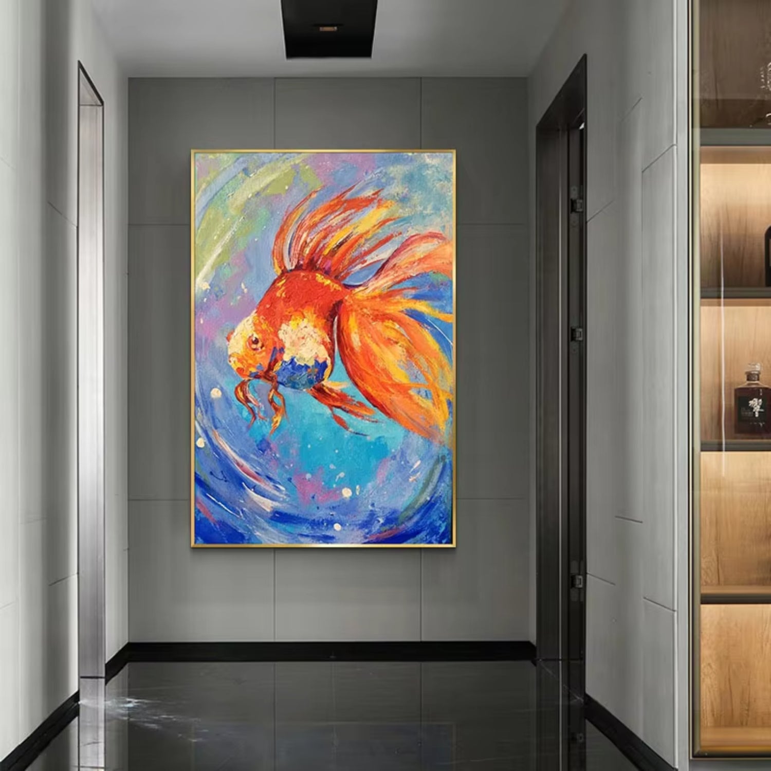 Large Goldfish Oil Painting Handmade Canvas Wall Art