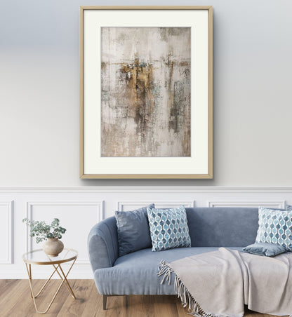 Grey & Brown Textured Abstract Painting – Large Hand-Painted Canvas