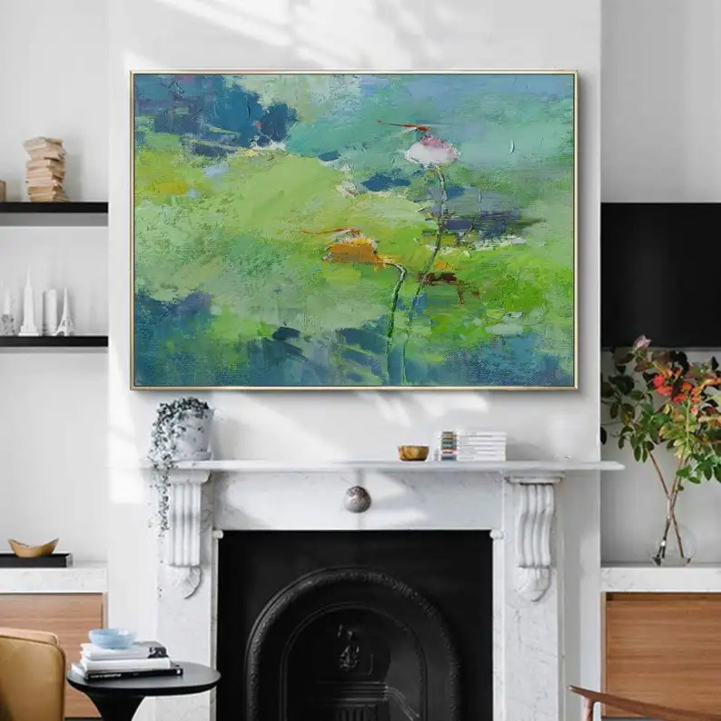 Lotus Abstract Painting Living Room Large Wall Art