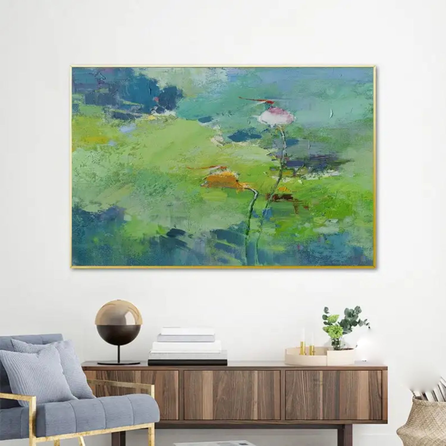 Lotus Abstract Painting Living Room Large Wall Art