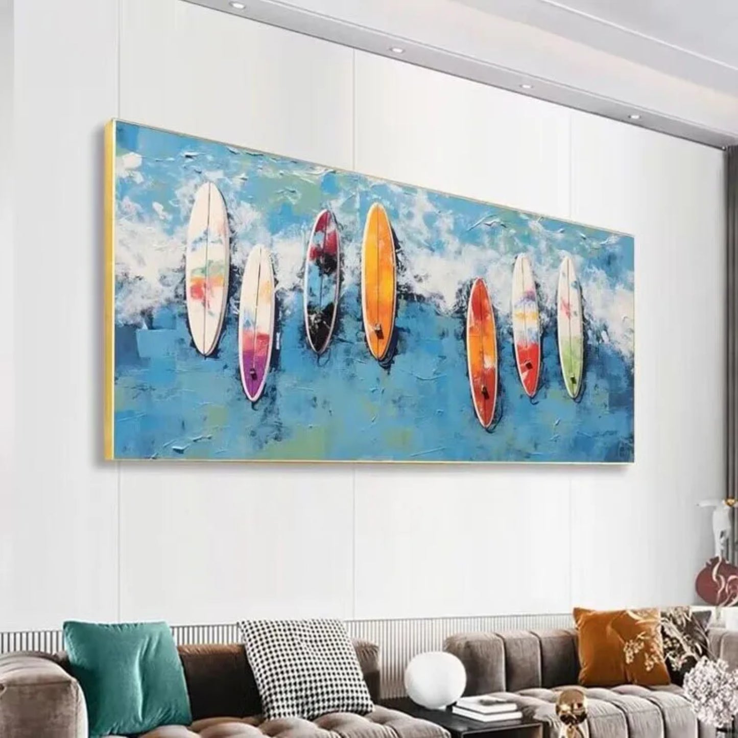 Luxury Handmade Sailboat Oil Painting Decor