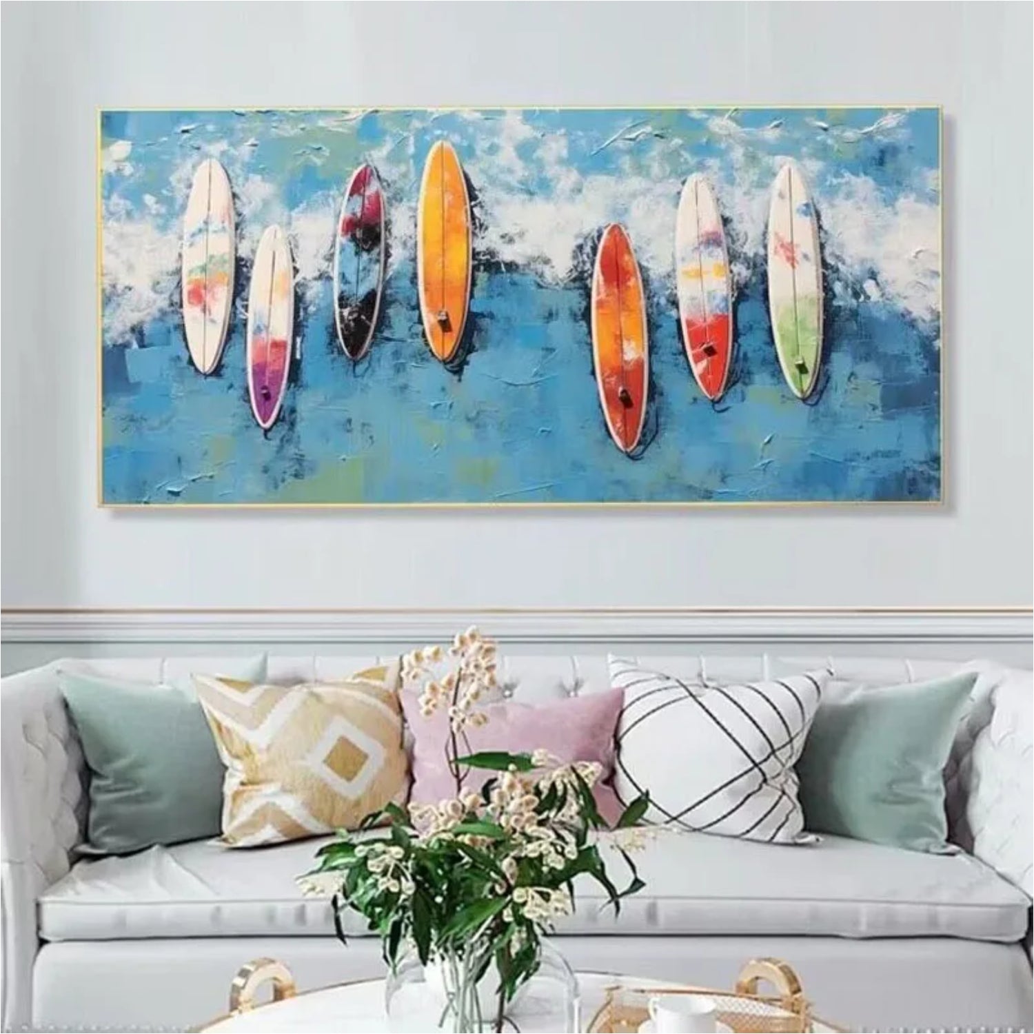 Luxury Handmade Sailboat Oil Painting Decor