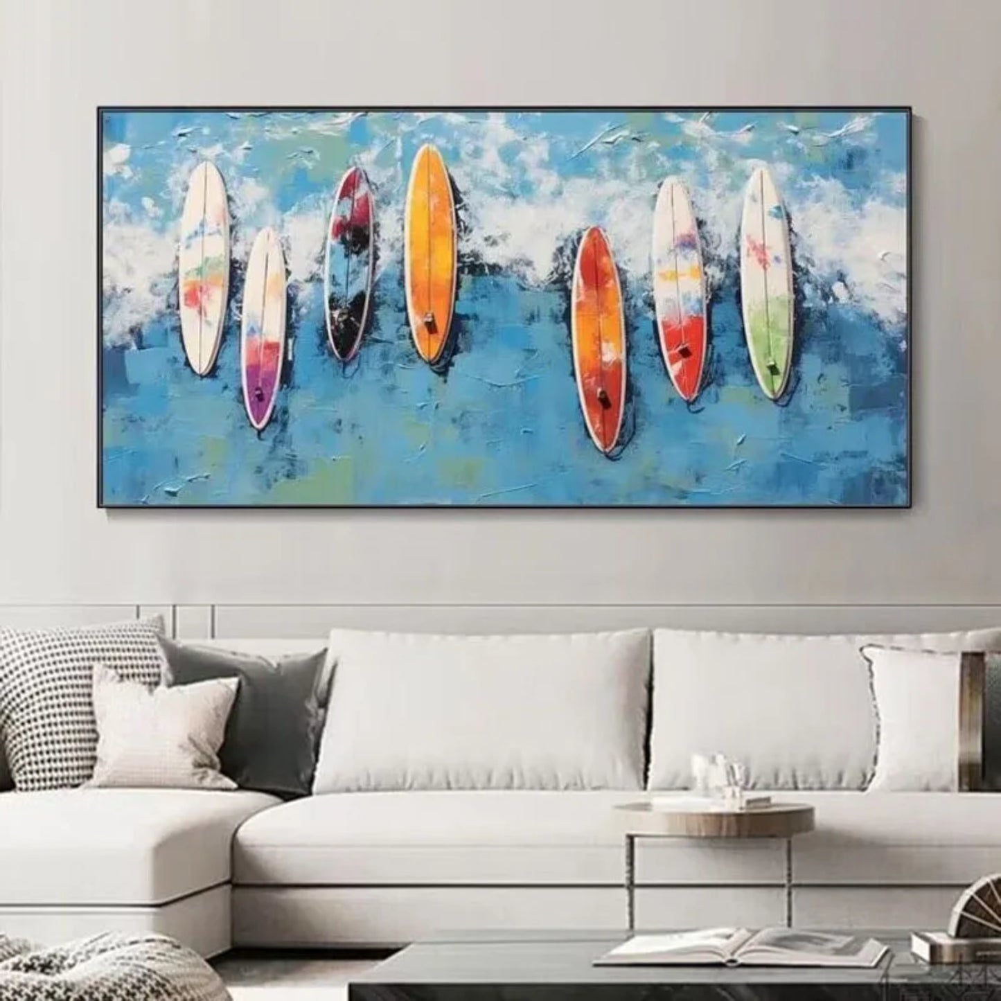 Luxury Handmade Sailboat Oil Painting Decor