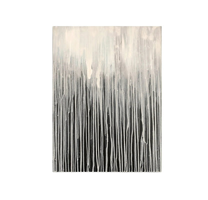 Abstract wall art with vertical brushstroke design on a white background