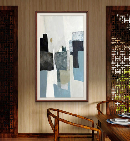 Minimalist Geometric Colour Blocks Abstract Painting