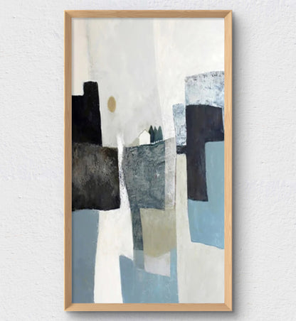 Minimalist Geometric Colour Blocks Abstract Painting