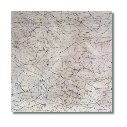 Minimalist Veined Marble Abstract Painting – Pale Grey Canvas Art with Fine Line Texture
