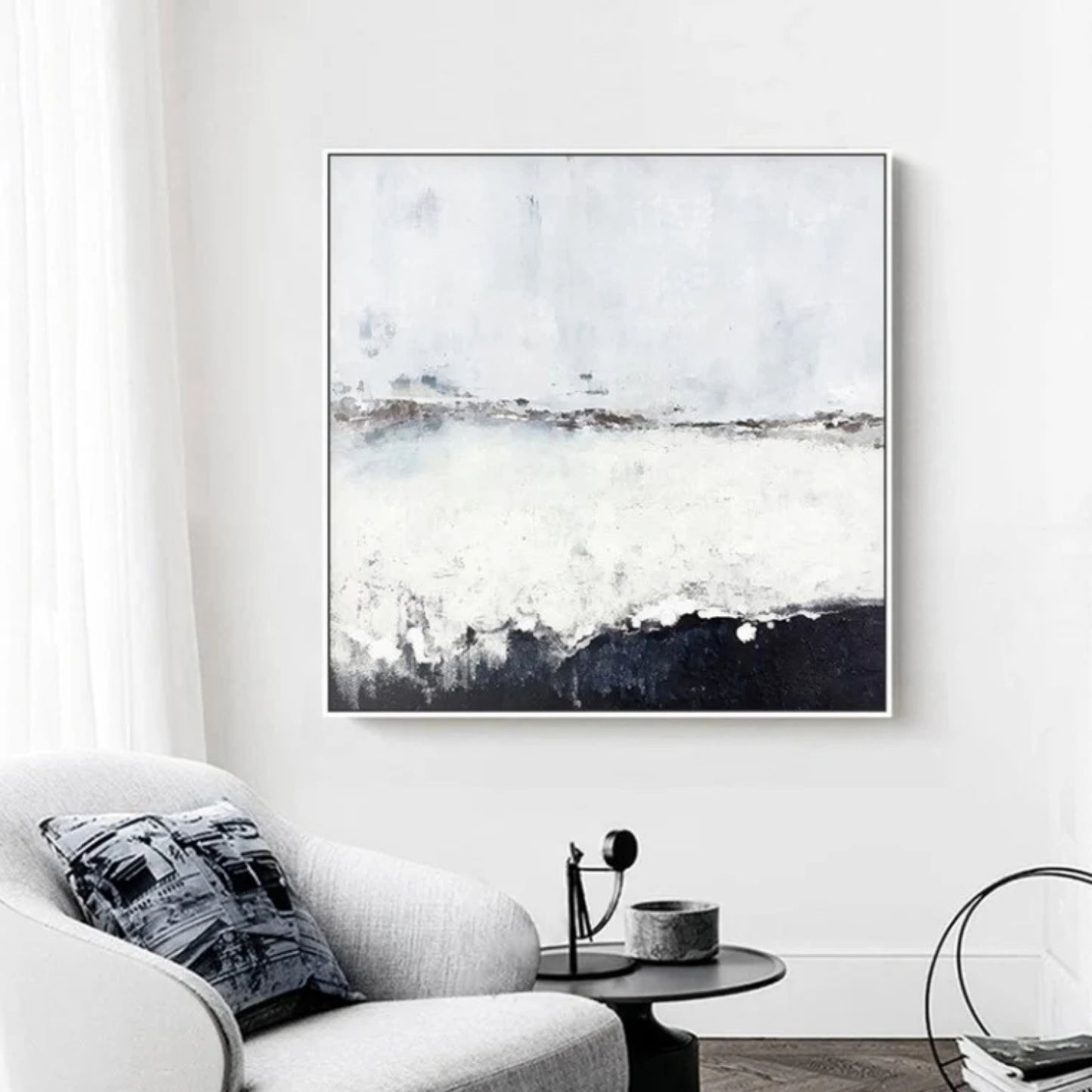 Minimalist Monochromic Landscape Textured Painting