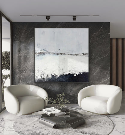 Minimalist Monochromic Landscape Textured Painting