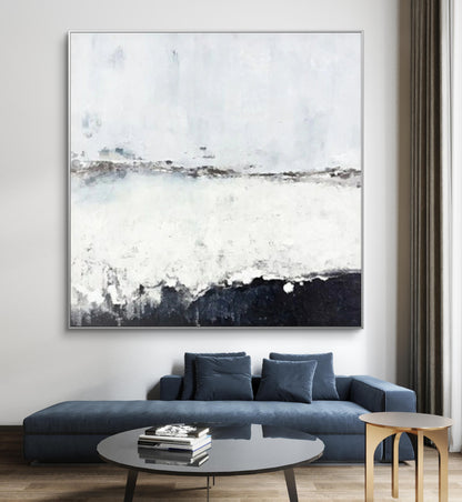 Minimalist Monochromic Landscape Textured Painting