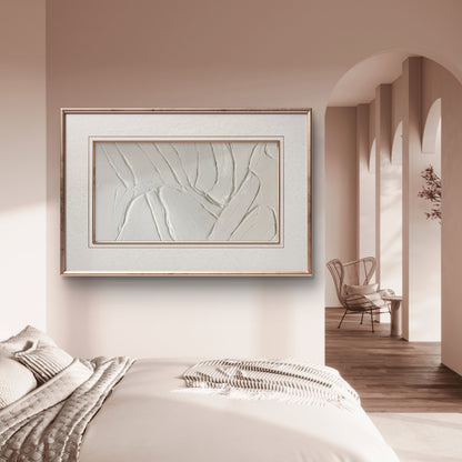 Minimalist White 3D Textured Abstract Modern Painting