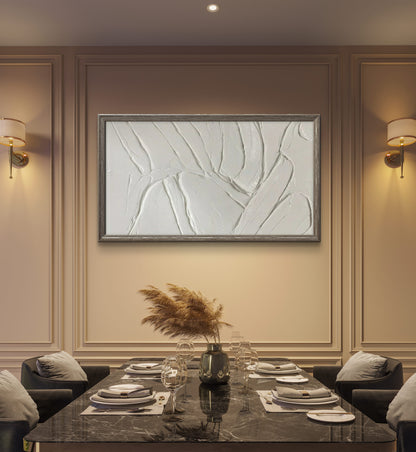 Minimalist White 3D Textured Abstract Modern Painting