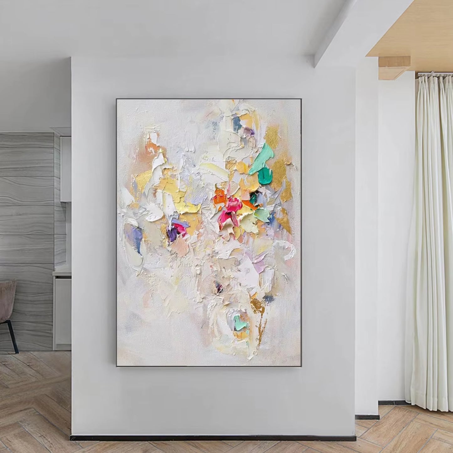 Modern Abstract Large Textured Colourful Knife Art