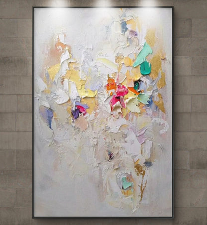 Modern Bloom – Colourful Textured Abstract Palette Knife Artwork