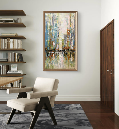 Modern Adornment City Building Hand Painted Art