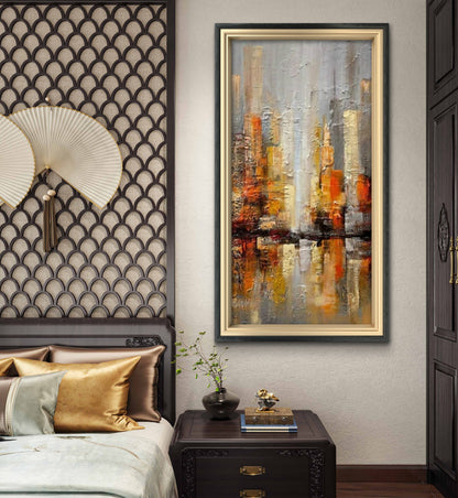 Modern Cityscape 100% Hand Painted Minimal Art