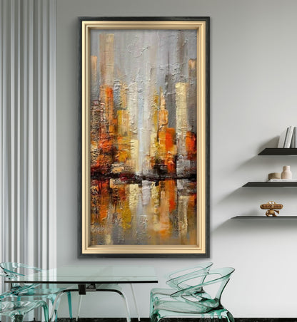 Modern Cityscape 100% Hand Painted Minimal Art