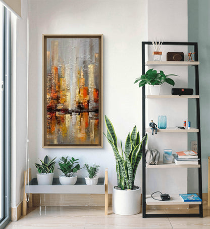 Modern Cityscape 100% Hand Painted Minimal Art