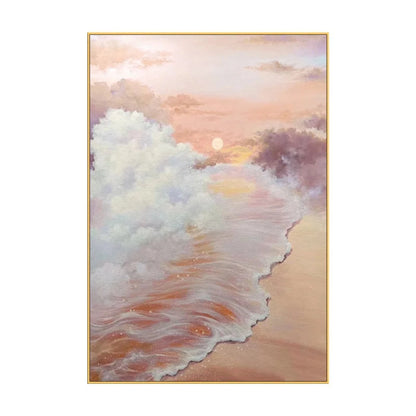 Modern Cloudy Beach Morning Majestic Shade Artwork