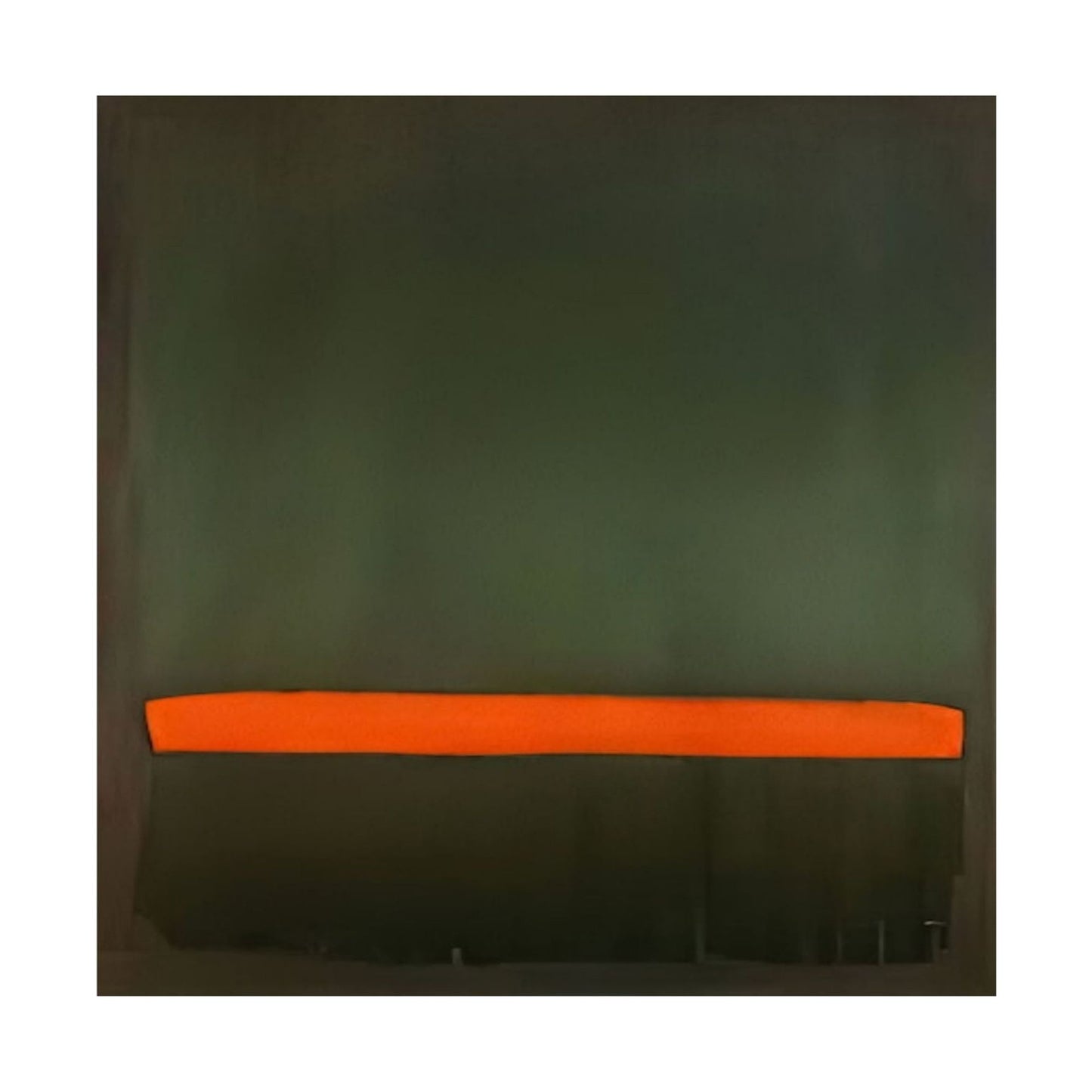 Dark green fabric with an orange stripe on a white background